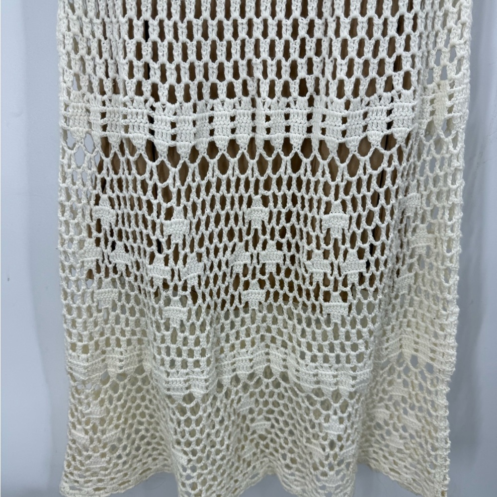 Michael Kors ivory crochet midi dress/bathing suit, cover-up M - Picture 5 of 11